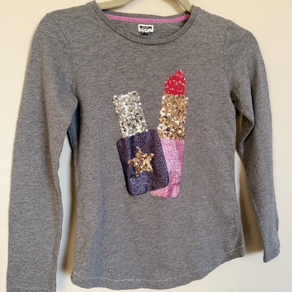 RUUM Girls Sequin Lipstick Long Sleeve Top | L (12) - Picture 2 of 8